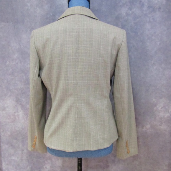 Rafaella Petite Tan Brown Plaid Blazer Size 10P - Picture 3 of 6